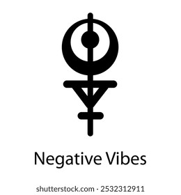 A filled style icon of negative Vibes symbol  