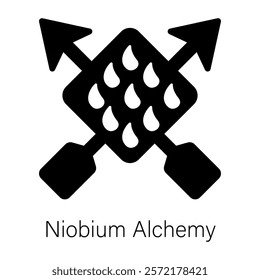 A filled style icon of niobium alchemy