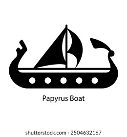 A filled style icon of papyrus boat 