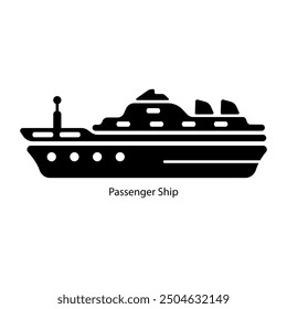 A filled style icon of passenger ship 