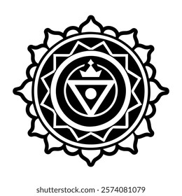 A filled style icon of passion chakra symbol