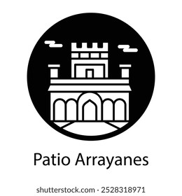 Um ícone de estilo preenchido de pátio arrayanes