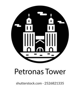 Un icono de estilo lleno de la torre de petronas 