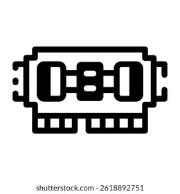 A filled style icon of a ram memory 
