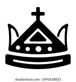 A filled style icon of regal crown 