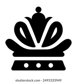 A filled style icon of regal crown 