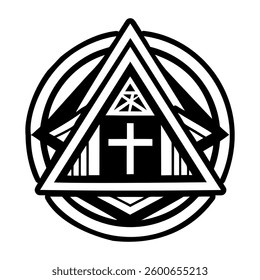 A filled style icon of religious hobo symbol