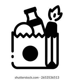 Un icono de estilo lleno que representa la bolsa de la compra
