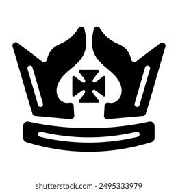 A filled style icon of royal coronet 