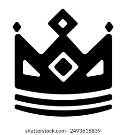 A filled style icon of ruler headpiece 