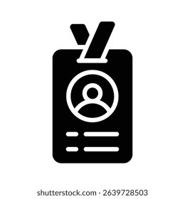 A filled style icon showing personal id badge