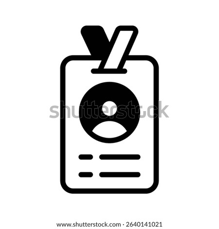 A filled style icon showing personal id badge