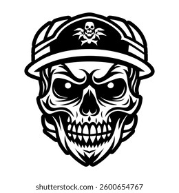 A filled style icon of skull cap symbol