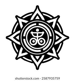 A filled style icon of spiritual tibetan symbol