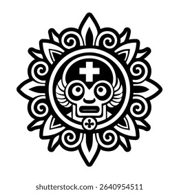 Filled style icon of a taino deity