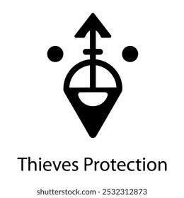 A filled style icon of thieves protection 