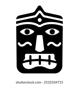 Filled style icon of tiki artifact
