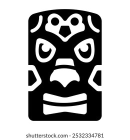 A filled style icon of tiki mask 