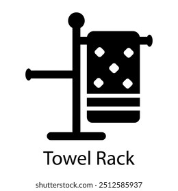 A filled style icon of towel rack 