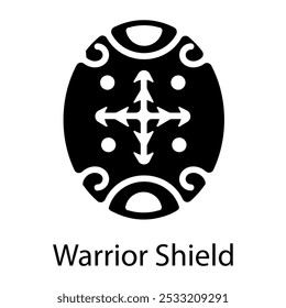 Filled style icon of warrior shield 