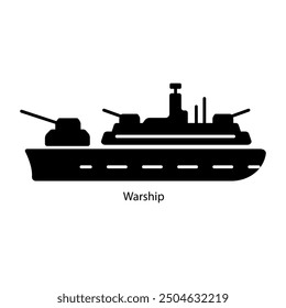 A filled style icon of warship