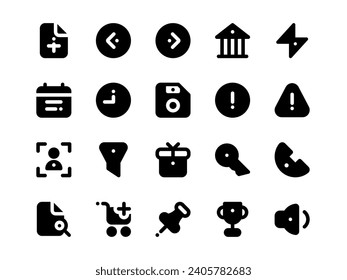 Filled Style User Interface Icon Pack. Collection of Essential Icon Sets, Perfect for Websites, Landing Pages, Mobile Apps, Presentations and for UI UX Needs.