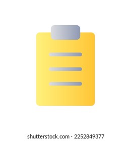 Filled tablet flat gradient two-color ui icon. Handwriting notes. Collecting patient data. Stationery. Simple filled pictogram. GUI, UX design for mobile application. Vector isolated RGB illustration