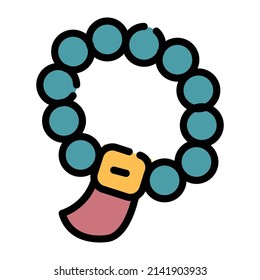 Filled tasbih icon with white background for your web design.