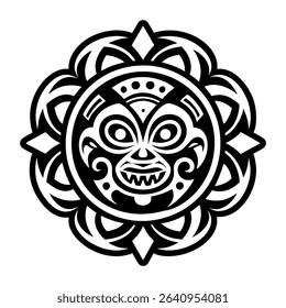 Filled tattoo icon of tribal unity symbol