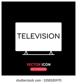 Filled Television Vector Icon Illustration