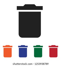 Filled Trash bin icon vector isolated on white background. Modern symbol in trendy flat style for mobile app and web design.