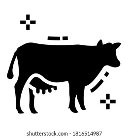 Diseño vectorial relleno de vaca, un animal de granja 