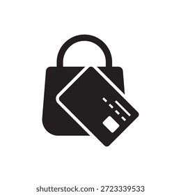 Filled vector icon for online payment methods using credit or debit cards.