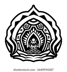 Filled vector icon of a sacred cave