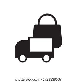 Icono de Vector lleno para transportar mercancías y Estado de entrega.