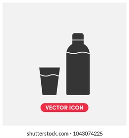 Filled Water Bottle Vector Icon Illustration
