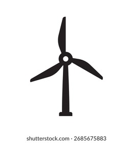 Icono de turbina eólica llena que representa una fuente de energía limpia y renovable.