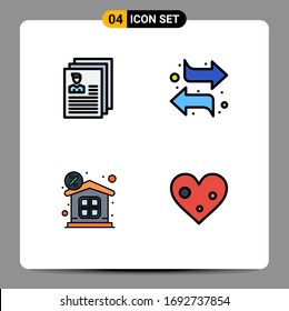 Filledline Flat Color Pack of 4 Universal Symbols of account; discount; files; switch; money Editable Vector Design Elements