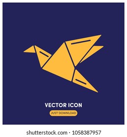 FilledOrigami Vector Icon Illustration