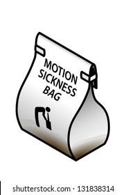 A Filled/used Motion Sickness Bag.