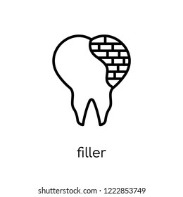 Filler icon. Trendy modern flat linear vector Filler icon on white background from thin line Dentist collection, editable outline stroke vector illustration