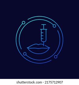 icono de línea de inyección de relleno, vector