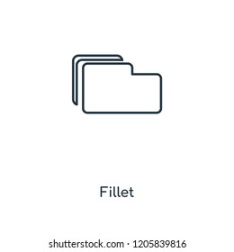 Fillet concept line icon. Linear Fillet concept outline symbol design. This simple element illustration can be used for web and mobile UI/UX.