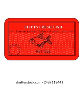fillet fresh fish packaging label design