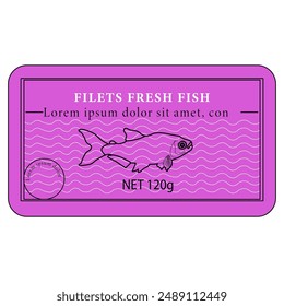 diseño de etiqueta de envasado de pescado fresco