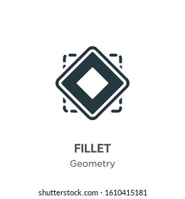 Fillet glyph icon vector on white background. Flat vector fillet icon symbol sign from modern geometry collection for mobile concept and web apps design.