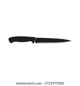 Diseño plano de la ilustración del Vector de la silueta del cuchillo del filete en el fondo blanco