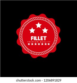 fillet premium quality badge.fillet premium quality package label. vintage stamp. designed for butcher shop