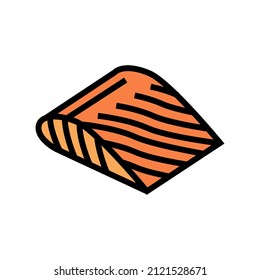 fillet salmon color icon vector. fillet salmon sign. isolated symbol illustration