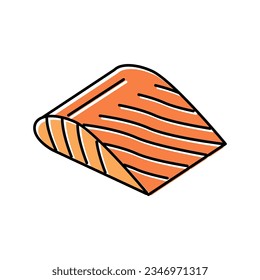 fillet salmon color icon vector. fillet salmon sign. isolated symbol illustration